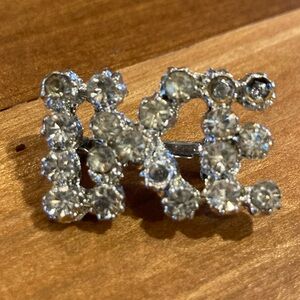 Vintage Rhinestone IKE Lapel Pin Mid-Century Ike Eisenhower for President